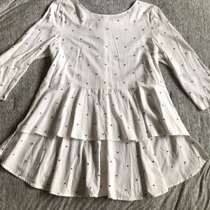 Anthropologie Peplum Hi-Low Large Polka Dot Top